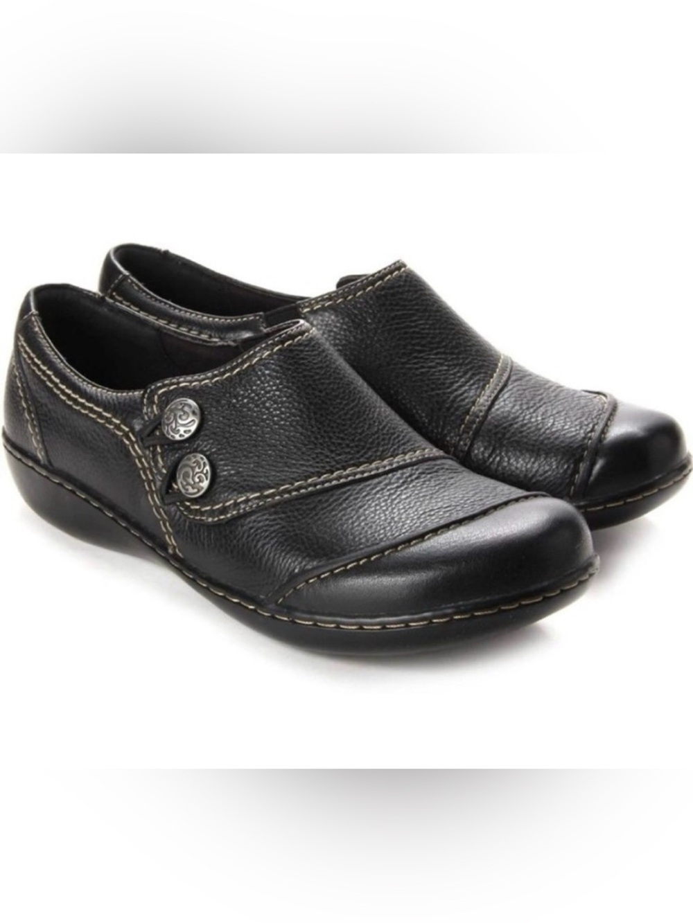 Clark’s Bendables Ashland Alpine Slip On Loafers Shoes * Black Size 10 N *Narrow